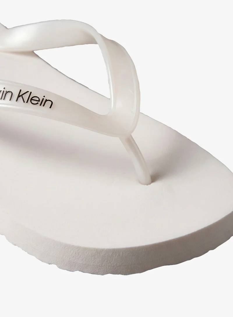 CALVIN KLEIN  Arwa - Metallic Pearlised Flip Flops for Women | Best Price UAE